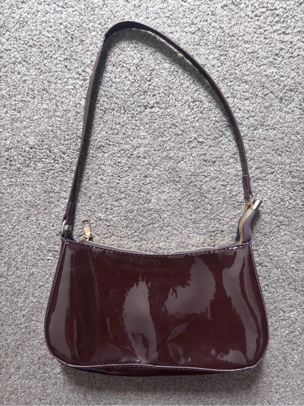 Shoulder Bag in Deep Burgundy espresso color